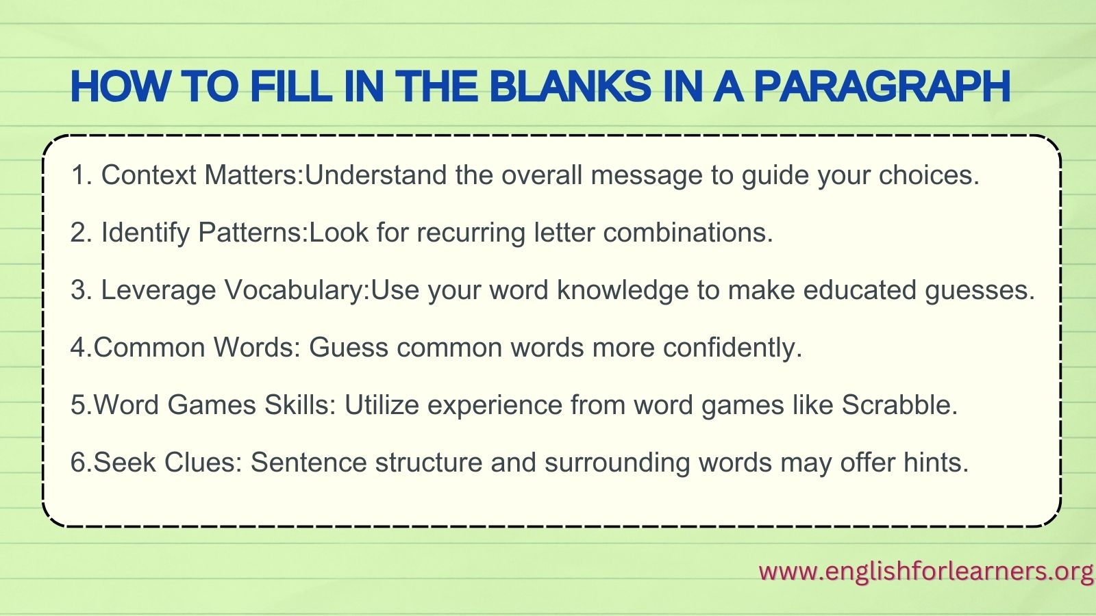 Type the missing letters exercises, how to fill in the blanks tips, tips on completing the fill in the blanks