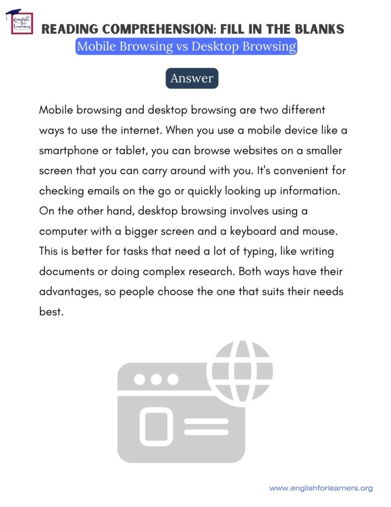 Reading Comprehension Mobile Vs Desktop Browsing