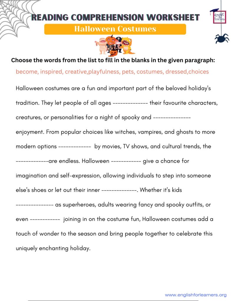 reading comprehension worksheet halloween, halloween reading comprehension, halloween reading comprehension