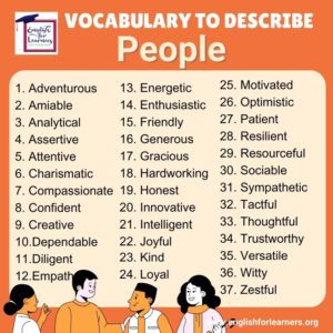 Words Describing People | Words To Describe Someone